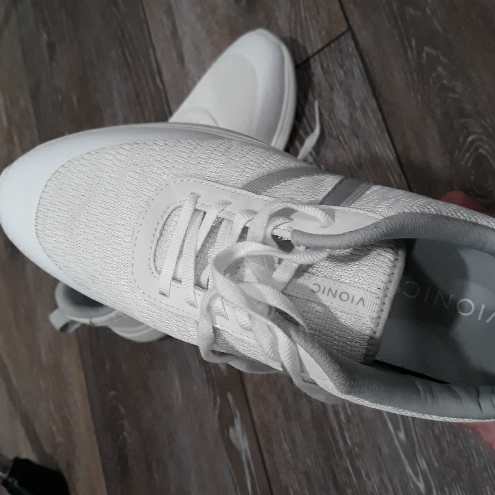Vionic Women's White Sneakers with Light Gray Accents - Picture 8 of 11
